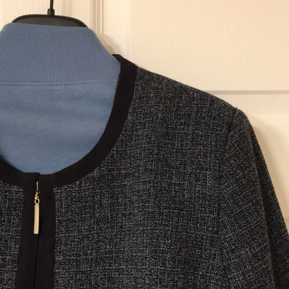 Vintage Laura Studio Blazer Black / Navy & Blue, Fully Lined, Size 12 - Picture 2 of 12